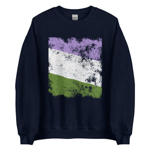 Genderqueer Flag - Distressed LGBT+ Sweatshirt