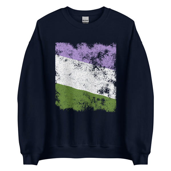 Genderqueer Flag - Distressed LGBT+ Sweatshirt