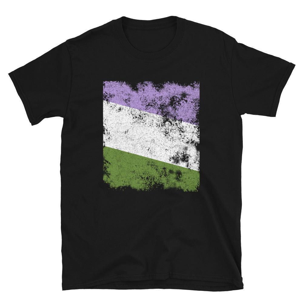 Genderqueer Flag - Distressed LGBT+ T-Shirt