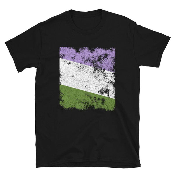 Genderqueer Flag - Distressed LGBT+ T-Shirt