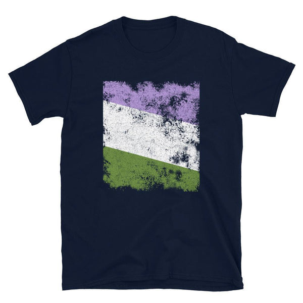 Genderqueer Flag - Distressed LGBT+ T-Shirt