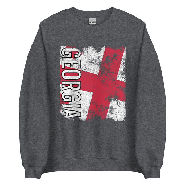 Georgia Flag - Distressed Flag Sweatshirt