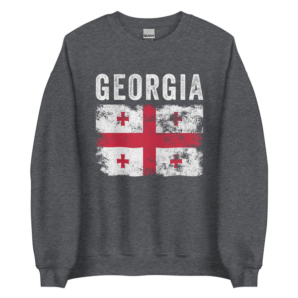 Georgia Flag Distressed - Georgian Flag Sweatshirt