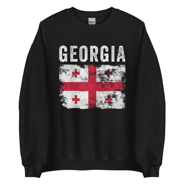 Georgia Flag Distressed - Georgian Flag Sweatshirt