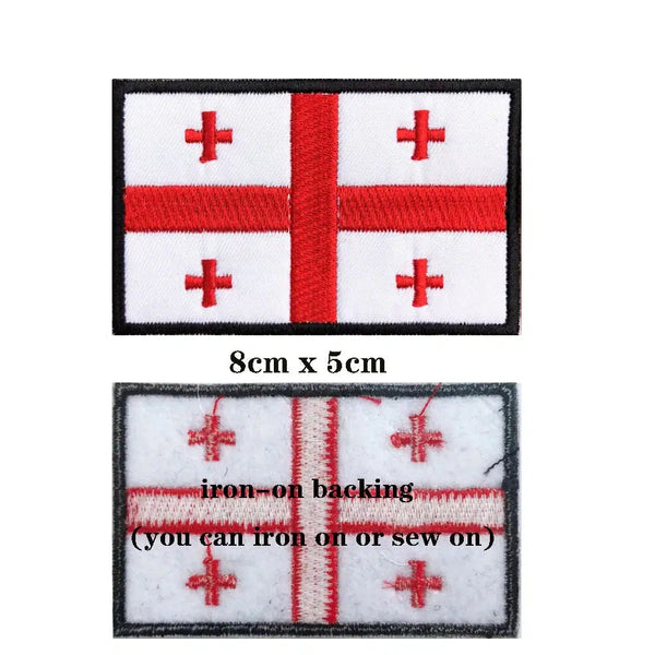 Georgia Flag Patch - Iron On/Hook & Loop Patch