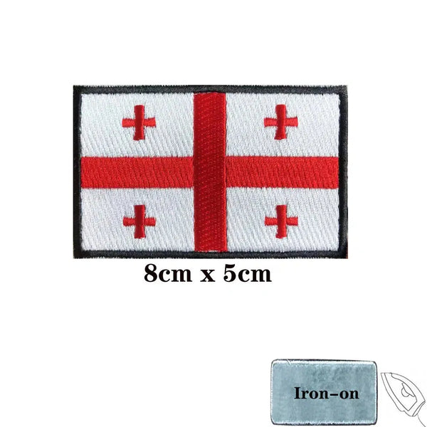 Georgia Flag Patch - Iron On/Hook & Loop Patch