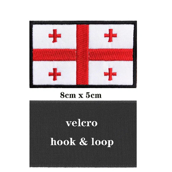 Georgia Flag Patch - Iron On/Hook & Loop Patch