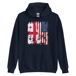 Georgia USA Flag - Half American Hoodie