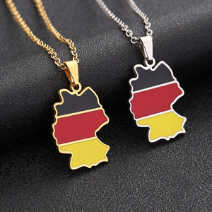 Germany Flag Map Necklace