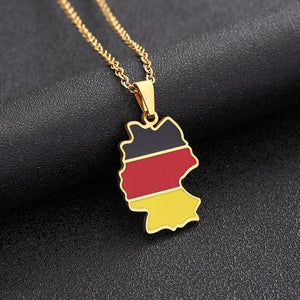 Germany Flag Map Necklace