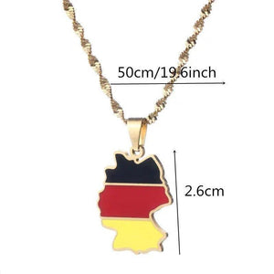 Germany Flag Map Necklace
