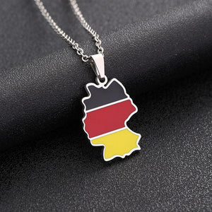 Germany Flag Map Necklace