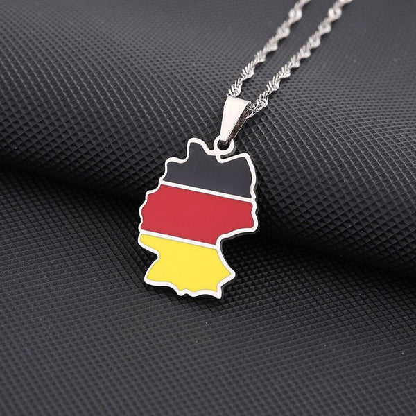 Germany Flag Map Necklace