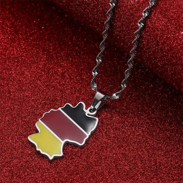Germany Flag Map Necklace
