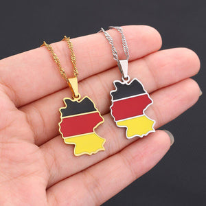 Germany Flag Map Necklace