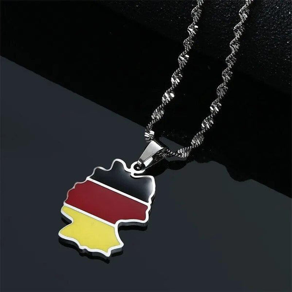 Germany Flag Map Necklace