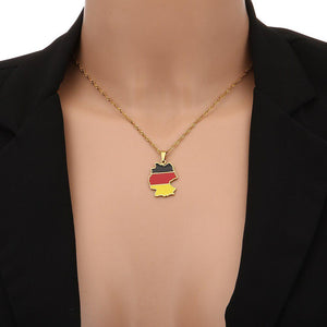 Germany Flag Map Necklace