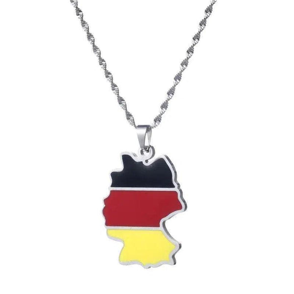 Germany Flag Map Necklace