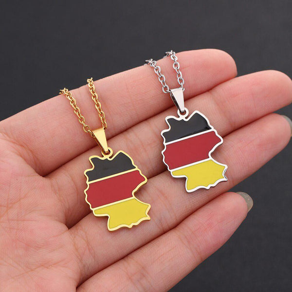 Germany Flag Map Necklace