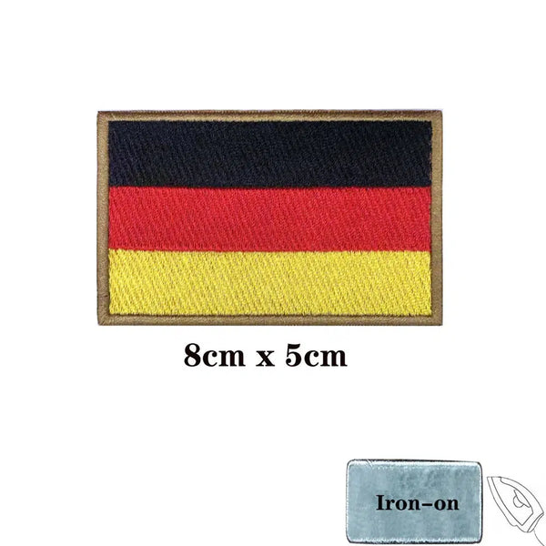Germany Flag Patch - Iron On/Hook & Loop Patch
