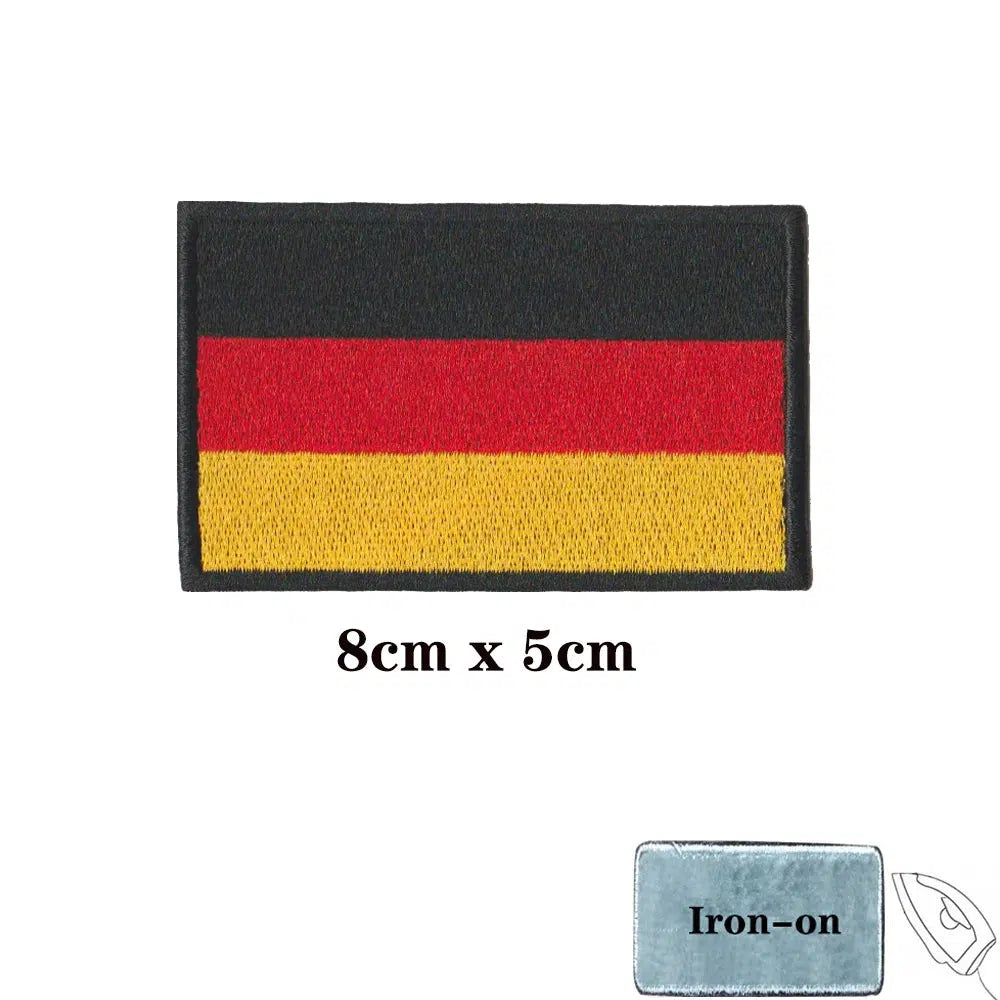 Germany Flag Patch - Iron On/Hook & Loop Patch