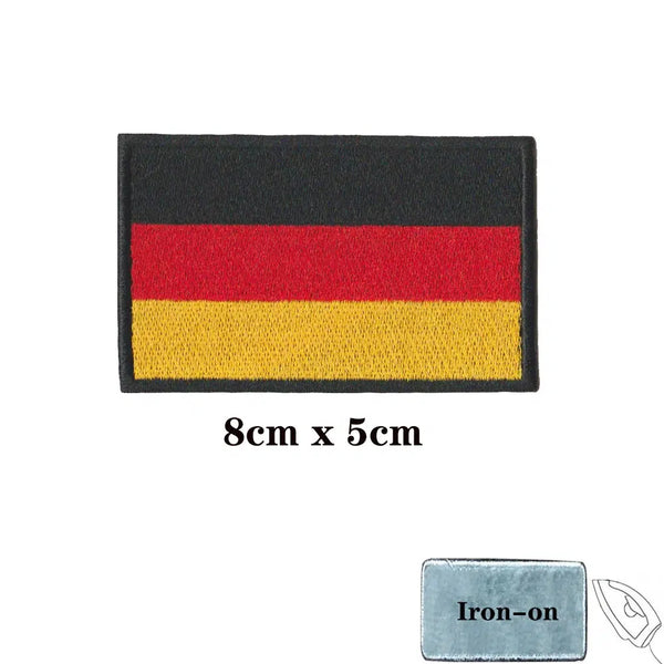 Germany Flag Patch - Iron On/Hook & Loop Patch