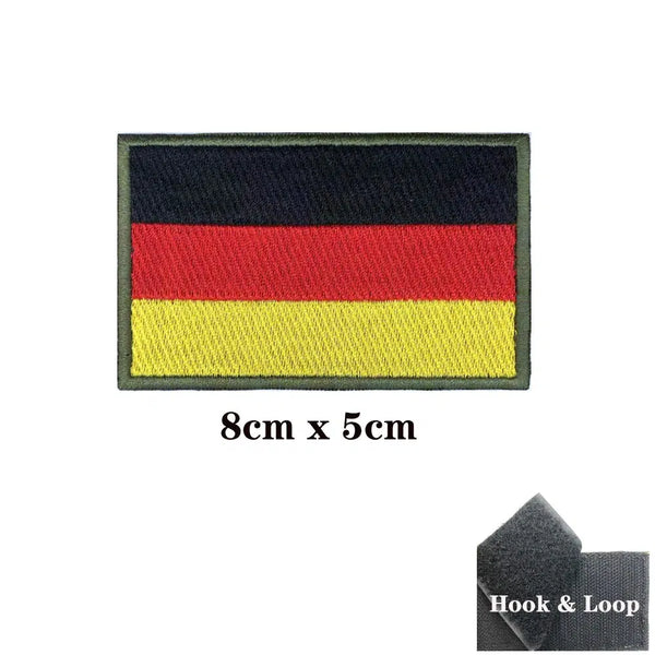 Germany Flag Patch - Iron On/Hook & Loop Patch