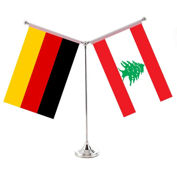 Germany Lebanon Desk Flag - Custom Table Flags (Small)