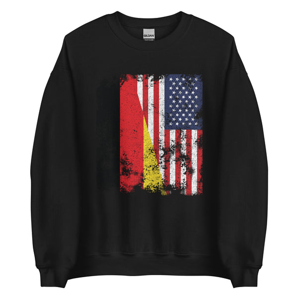 Germany USA Flag - Half American Sweatshirt