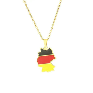Germany Flag Map Necklace