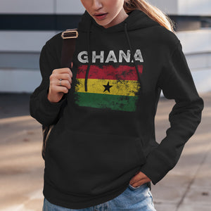 Ghana Flag Distressed - Ghanaian Flag Hoodie