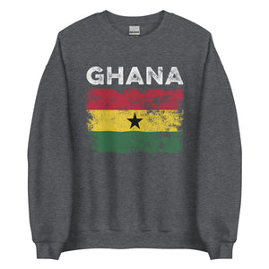 Ghana Flag Distressed - Ghanaian Flag Sweatshirt