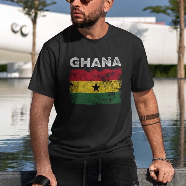 Ghana Flag Distressed - Ghanaian Flag T-Shirt