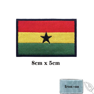 Ghana Flag Patch - Iron On/Hook & Loop Patch