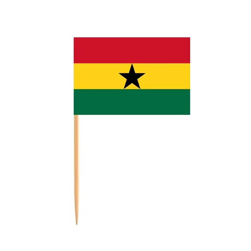 Ghana Flag Toothpicks - Cupcake Toppers (100Pcs)