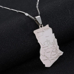 Ghana Map Necklace