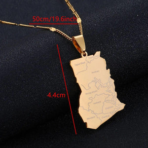 Ghana Map Necklace