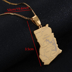 Ghana Map Necklace