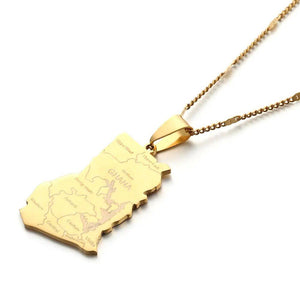 Ghana Map Necklace