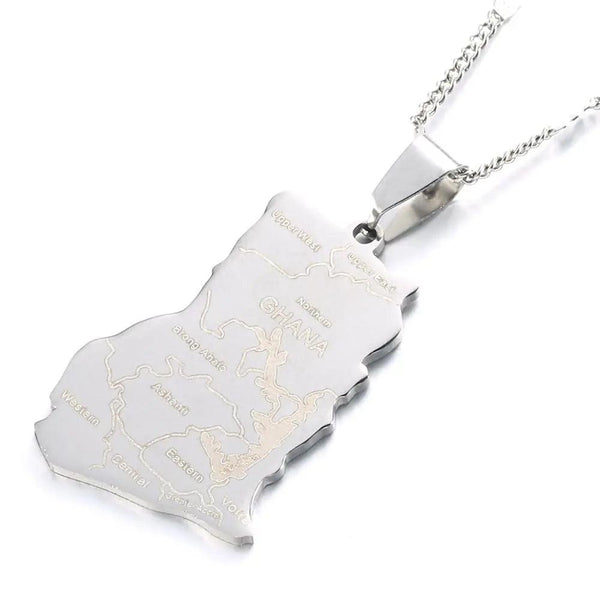 Ghana Map Necklace