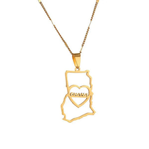 Ghana Map Necklace