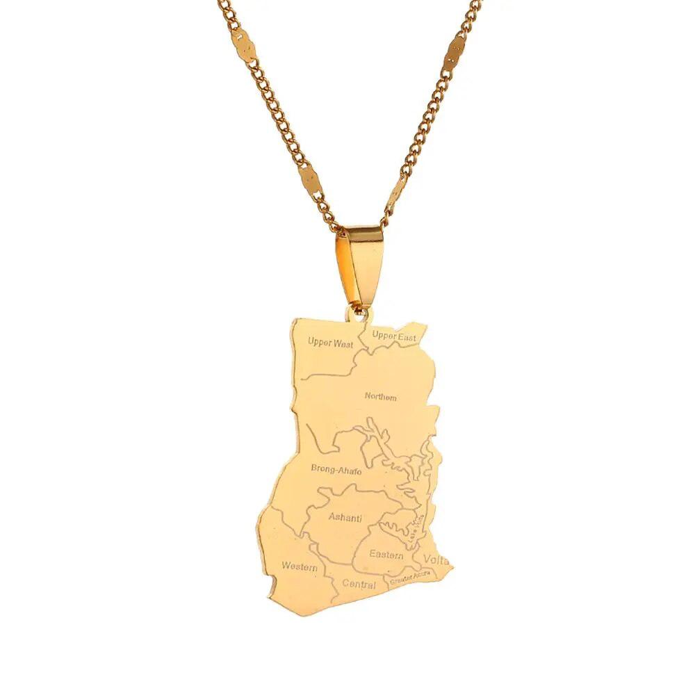 Ghana Map Necklace