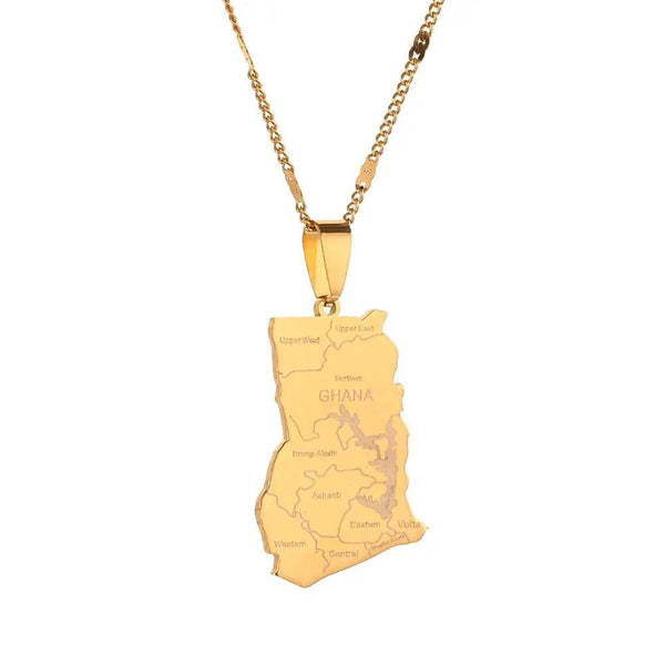 Ghana Map Necklace