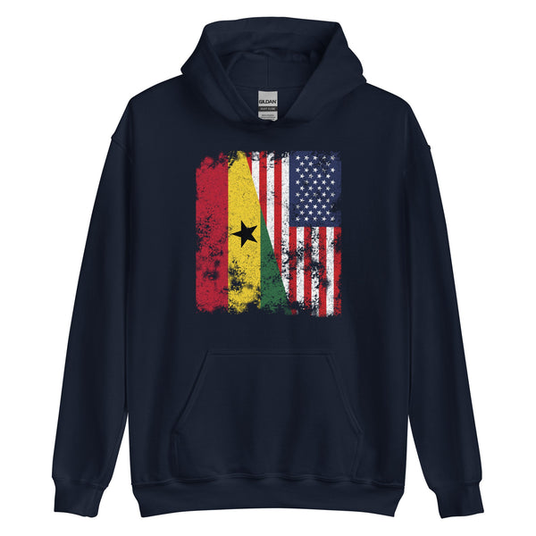 Ghana USA Flag - Half American Hoodie