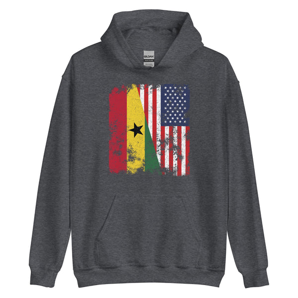 Ghana USA Flag - Half American Hoodie