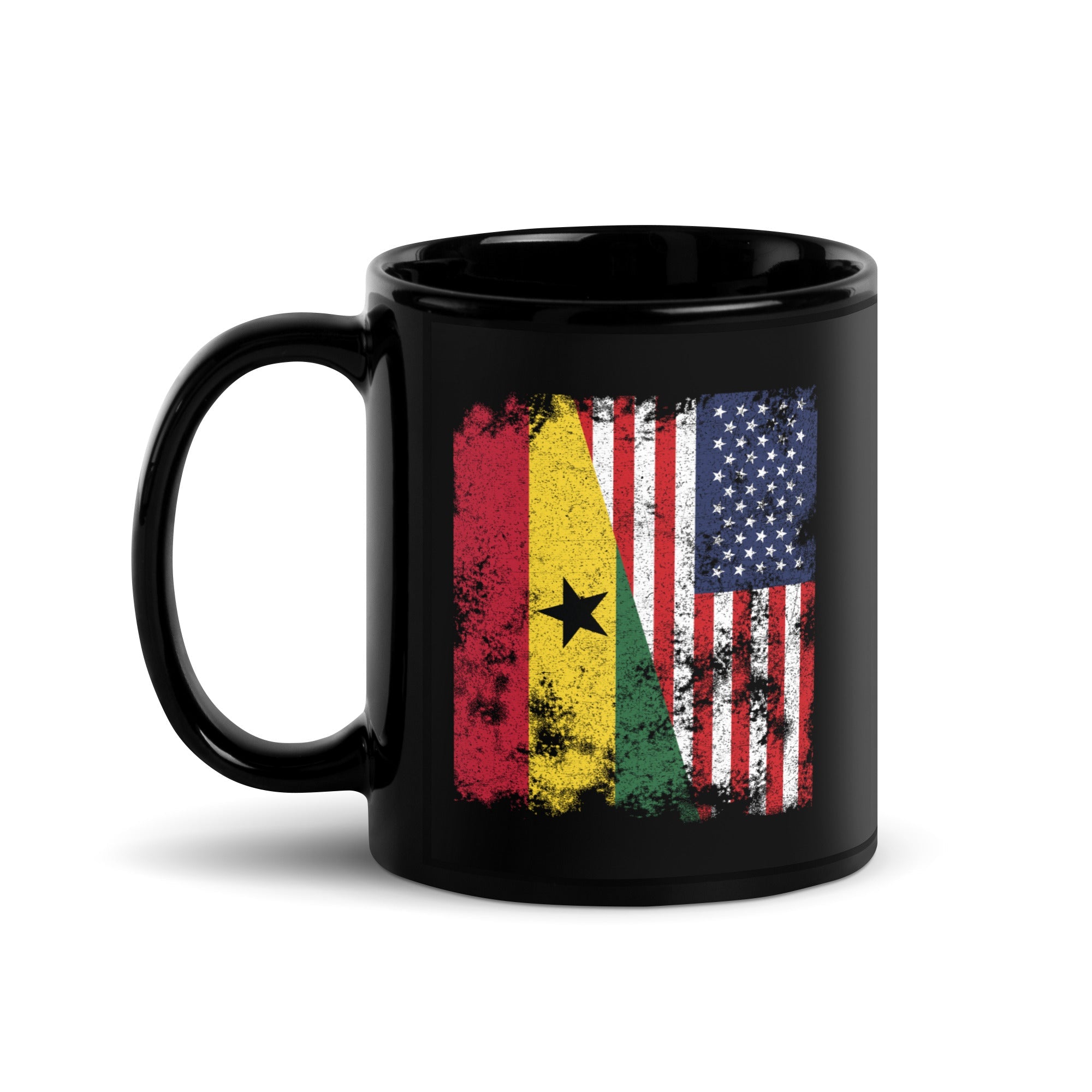 Ghana USA Flag - Half American Mug