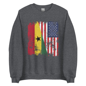 Ghana USA Flag - Half American Sweatshirt