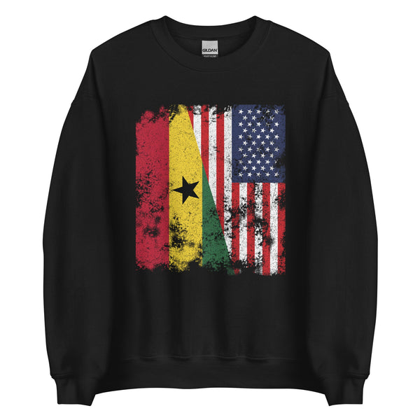 Ghana USA Flag - Half American Sweatshirt