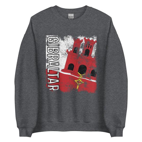 Gibraltar Flag - Distressed Flag Sweatshirt