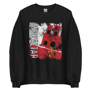 Gibraltar Flag - Distressed Flag Sweatshirt